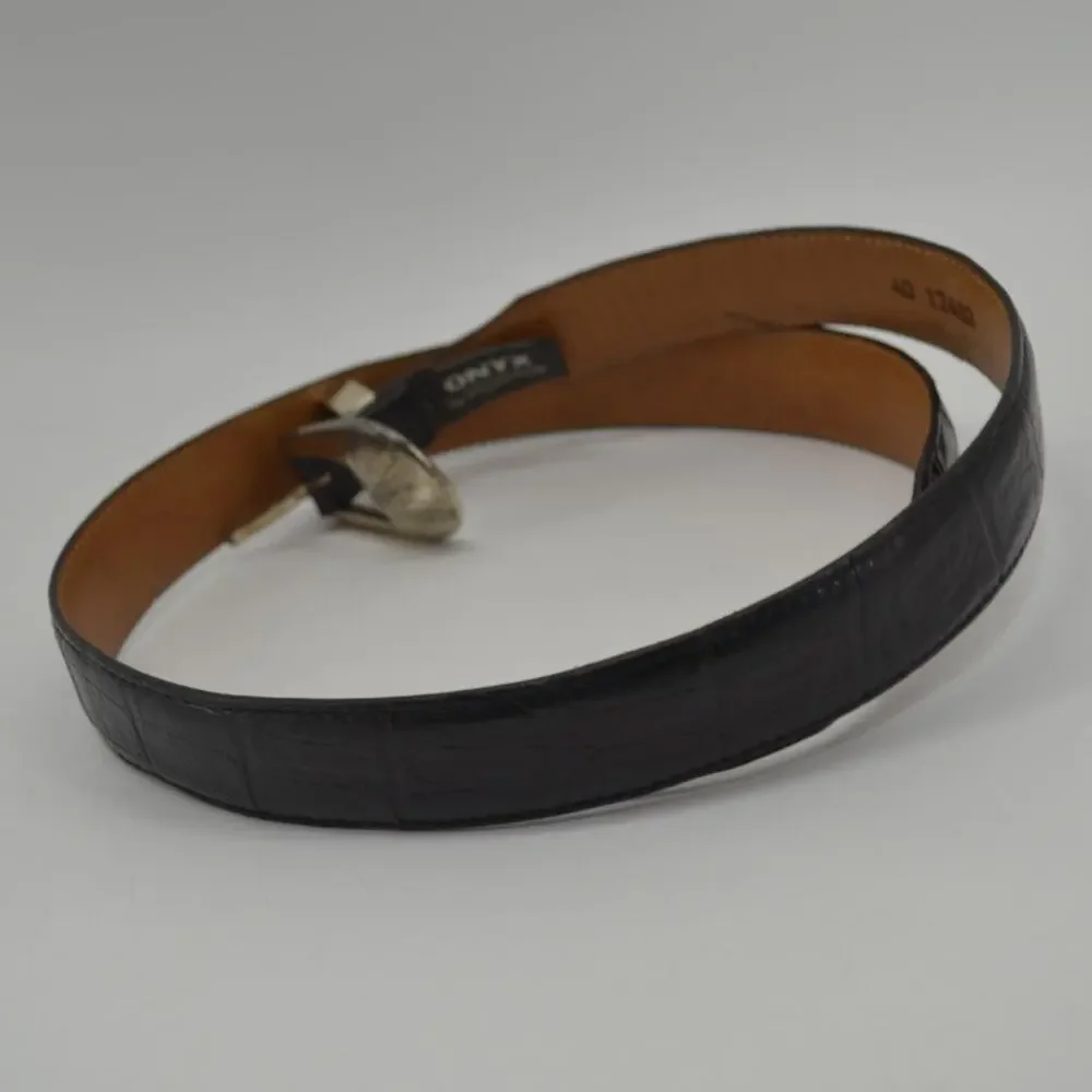Brighton Mens Leather Belt USA Croc Embossed Dress Causal 40